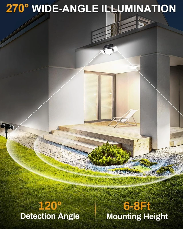 Alt view image 4 of 7 - Solar Motion Sensor Outdoor Lights with Stakes, 2 Pack