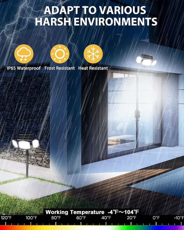 Alt view image 5 of 7 - Solar Motion Sensor Outdoor Lights with Stakes, 2 Pack