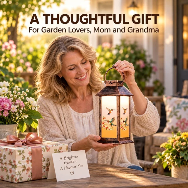 Alt view image 3 of 7 - Solar Lantern Outdoor Waterproof Hummingbird Hanging Light Birthday Gifts