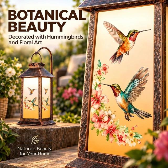 Alt view image 6 of 7 - Solar Lantern Outdoor Waterproof Hummingbird Hanging Light Birthday Gifts