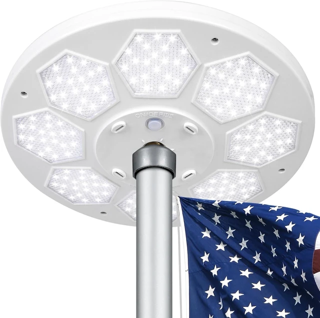 Main image of Solar Flag Pole Light, 160 LED Ultra Bright, 3000Lm Brightness, 18H Runtime
