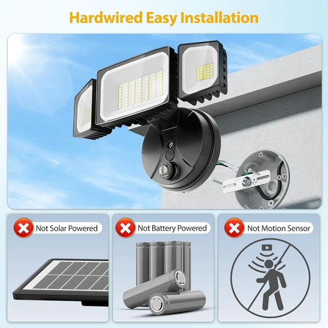 Alt view image 2 of 7 - Onforu Dusk to Dawn Outdoor Lighting,70W Security Lights with Remote,7000LM Flood Lights Outdoor Wired,IP65 Waterproof Lights Fixture,2Modes 3 Adjustable Heads Photocell Light for Garage Patio Yard