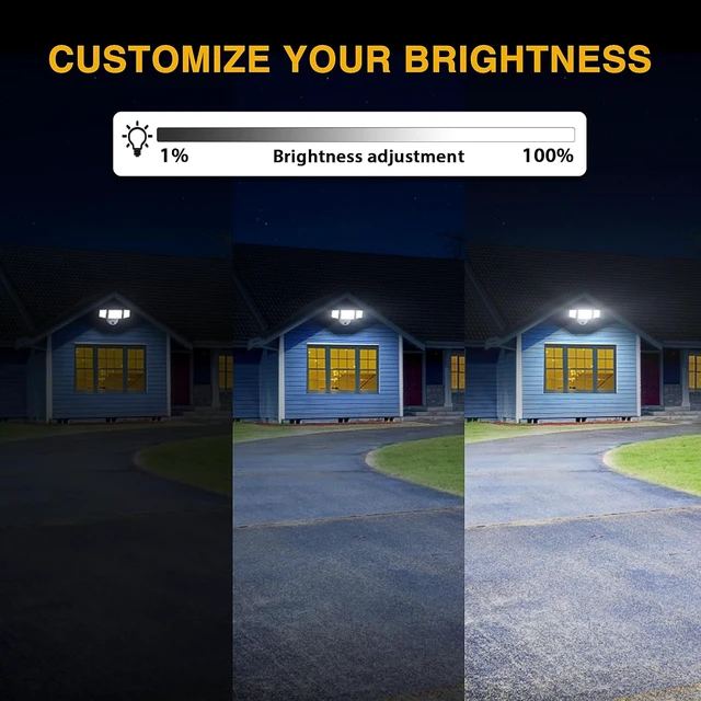 Alt view image 4 of 7 - Onforu Dusk to Dawn Outdoor Lighting,70W Security Lights with Remote,7000LM Flood Lights Outdoor Wired,IP65 Waterproof Lights Fixture,2Modes 3 Adjustable Heads Photocell Light for Garage Patio Yard