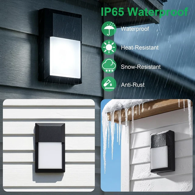 Alt view image 3 of 7 - LIT-PaTH Outdoor Wall Light Fixture, Aluminum, LED 5000K, Black, 1 Pack