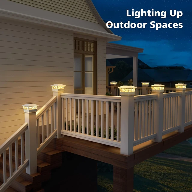 Alt view image 7 of 7 - NIORSUN 4x4 Post Solar Lights,Solar Post Lights with 2 Modes, 12 Pack White