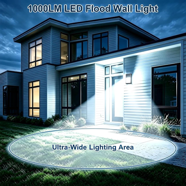 Alt view image 5 of 7 - LIT-PaTH Outdoor Wall Light Fixture, Aluminum, LED 5000K, Black, 1 Pack