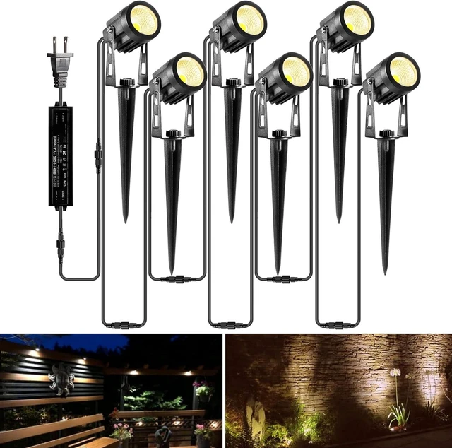 Main image of ALOVECO Landscape Lighting 1800LM 12V Low Voltage Landscape Lights Kit with Transformer and 69FT Cable IP65 Waterproof LED Uplighting Outdoor Spotlights for Yard House Tree Garden 6 Pack Warm White