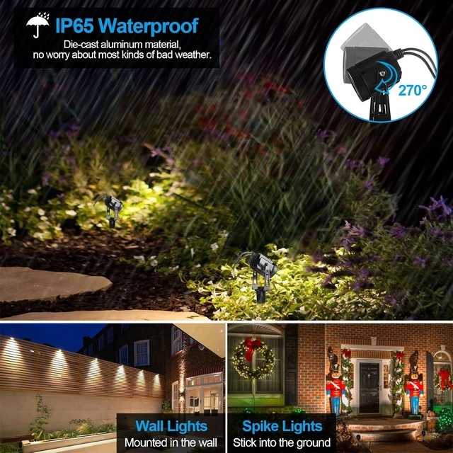 Alt view image 2 of 7 - ALOVECO Landscape Lighting 1800LM 12V Low Voltage Landscape Lights Kit with Transformer and 69FT Cable IP65 Waterproof LED Uplighting Outdoor Spotlights for Yard House Tree Garden 6 Pack Warm White