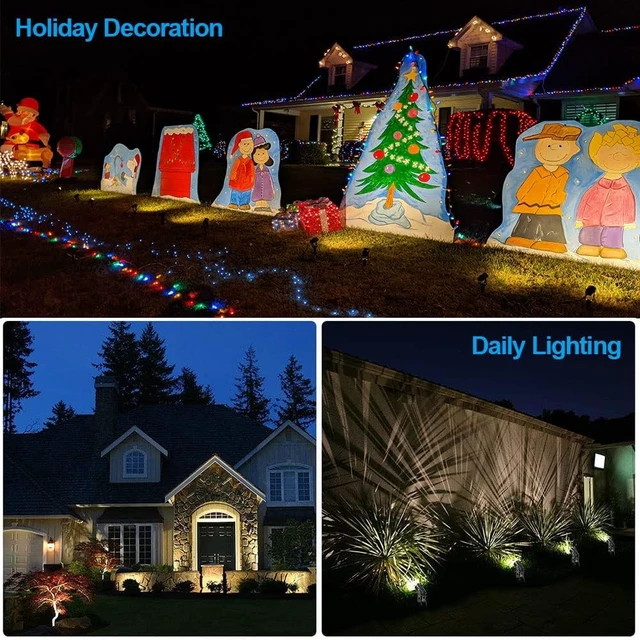 Alt view image 5 of 7 - ALOVECO Landscape Lighting 1800LM 12V Low Voltage Landscape Lights Kit with Transformer and 69FT Cable IP65 Waterproof LED Uplighting Outdoor Spotlights for Yard House Tree Garden 6 Pack Warm White