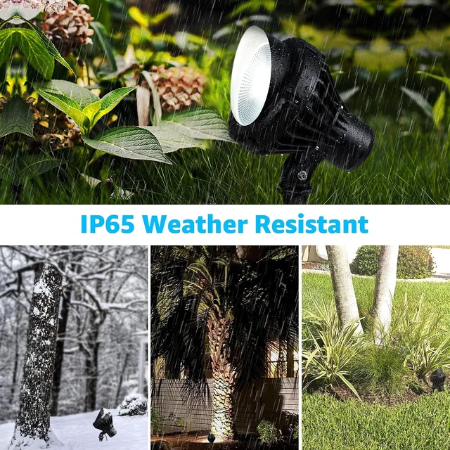 Alt view image 4 of 7 - SUNVIE LED 40W Spot Lights Outdoor 5000K Daylight White Plug in Flag Pole Light 120V Ultra Bright Landscape Spotlights for Yard House Tree Lawn Signage Outdoor Spotlight with Stake & 5.5FT Cord