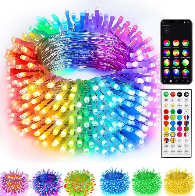 Main image of TW SHINE Smart Christmas Lights, 300 LED 98.5FT Color Changing Halloween String Lights Clear Wire with Remote & APP, Waterproof RGB Christmas Tree Light for Outdoor Indoor Decorations