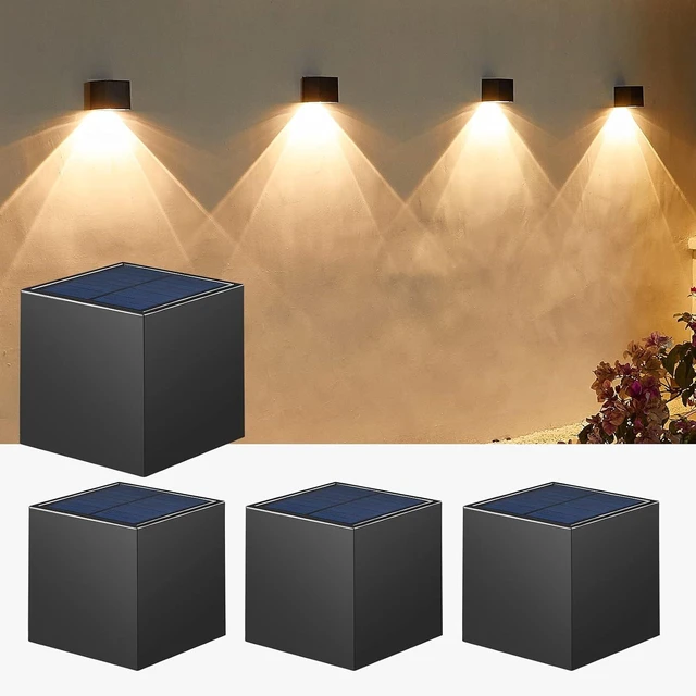Main image of LUHLEE Solar Wall Lights Outdoor,Square Modern Solar Wall Sconce IP65 Waterproof Down Lighting Outdoor Lights for House,Porch,Garden,Yard, Patio,Fence Decor