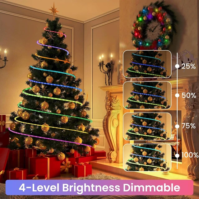 Alt view image 5 of 7 - RGB Color Changing Rope Lights Outdoor, 100ft 300LED Halloween String Light
