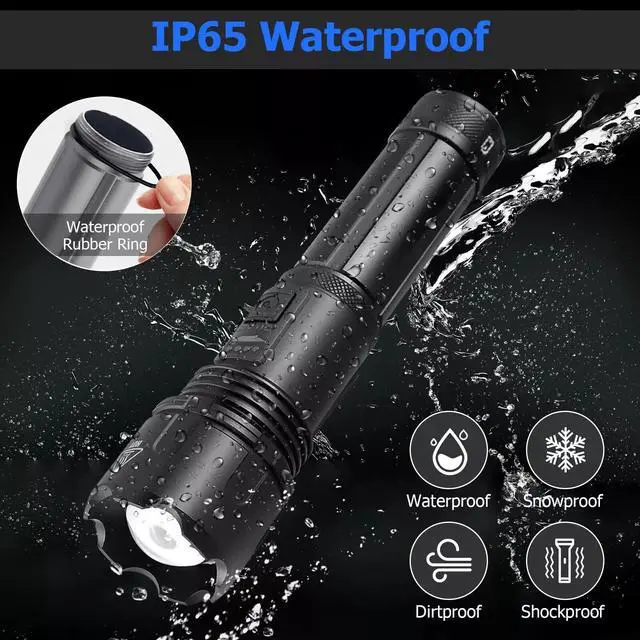 Alt view image 2 of 7 - 1000000 Lumens Super Bright LED Tactical Flashlight Rechargeable LED Work Light