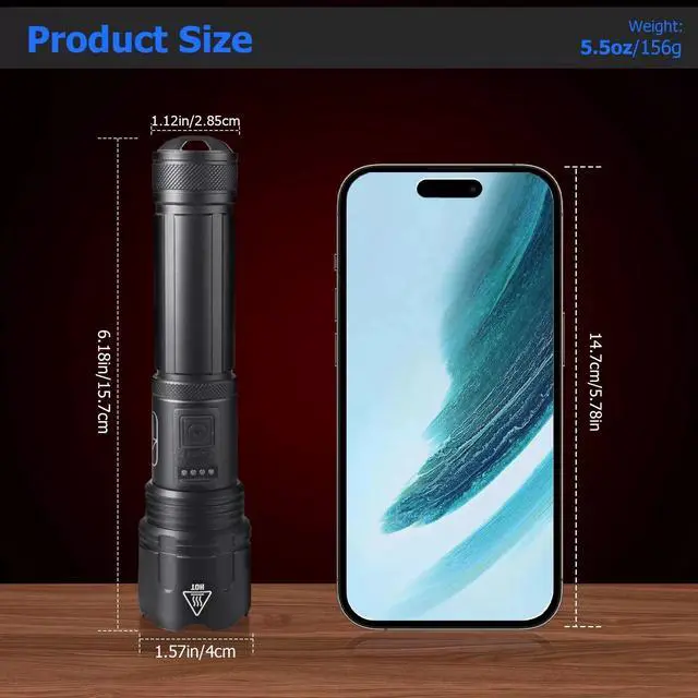 Alt view image 5 of 7 - 1000000 Lumens Super Bright LED Tactical Flashlight Rechargeable LED Work Light