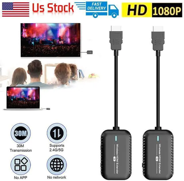 Alt view image 8 of 14 - HDMI Wireless Extender Video Transmitter and Receiver Kit 1080P 60Hz 100ft/30m