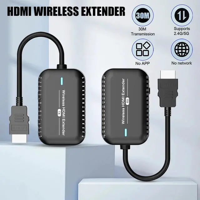 Alt view image 9 of 14 - HDMI Wireless Extender Video Transmitter and Receiver Kit 1080P 60Hz 100ft/30m
