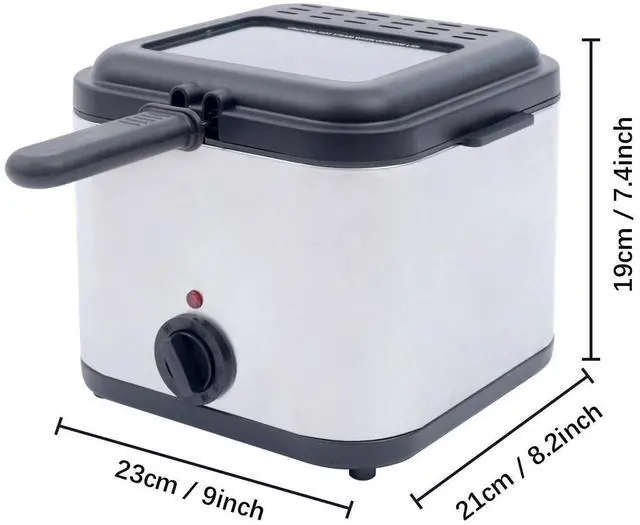 Alt view image 6 of 7 - Electric Deep Fryer With Basket Small Fryer Stainless Steel Fish Fryer 1KW 2.5L