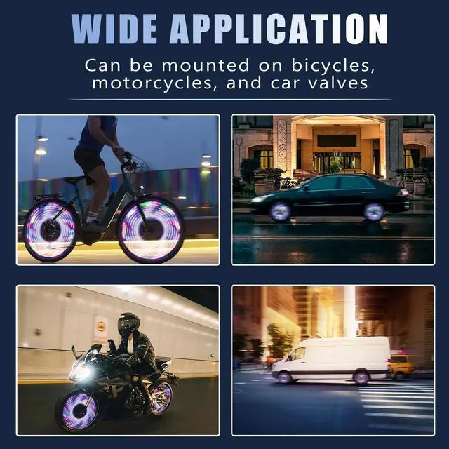 Alt view image 7 of 7 - 2Pcs LED Valve Stem Splendid Caps for Car, Bike & Motorcycle - Easy Installation