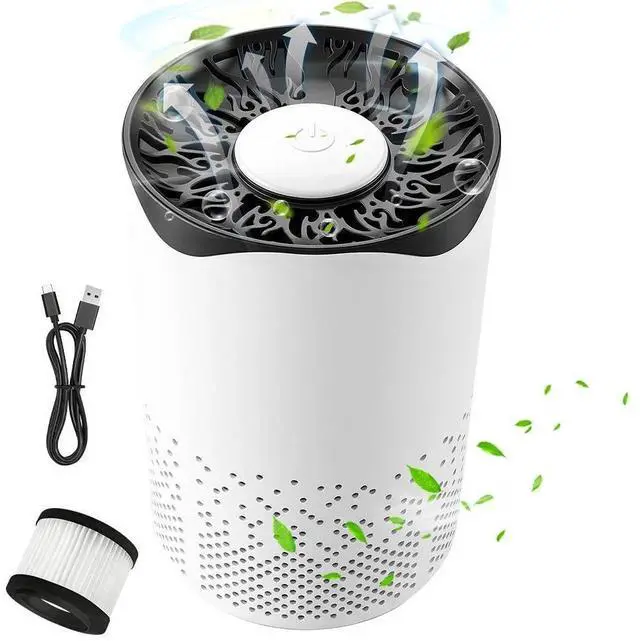 Alt view image 2 of 7 - Air Purifier High Efficiency Smoke Dust Removal USB Powered Mini Air Cleaner