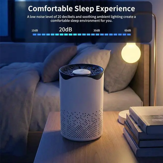 Alt view image 6 of 7 - Air Purifier High Efficiency Smoke Dust Removal USB Powered Mini Air Cleaner