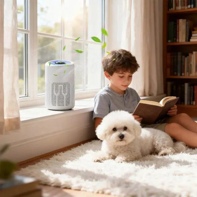 Alt view image 5 of 7 - Mini Air Purifier Uses Negative Ion Technology W/Filter Dust Bacteria Particles