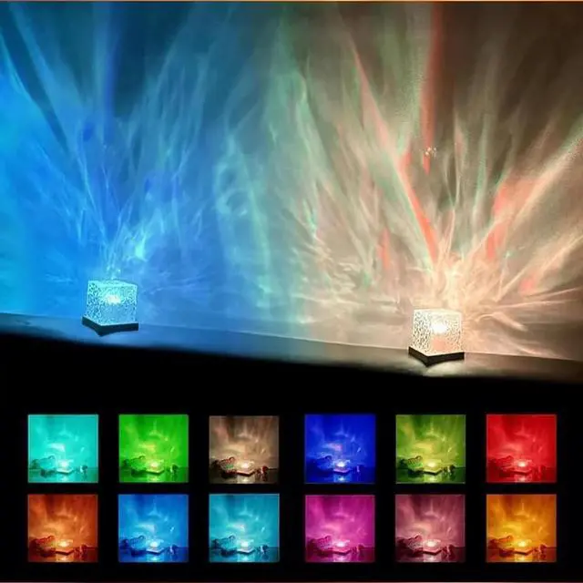 Alt view image 3 of 7 - Ocean Wave Projector Lamp Aurora LED Night Light Bedroom 16 Colors with Remote