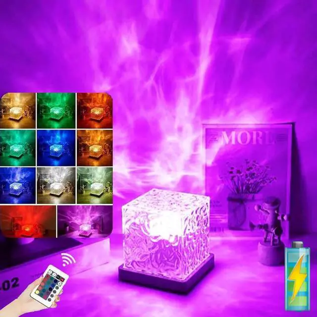 Alt view image 3 of 7 - 16 Colors LED Night Light Ocean Wave Projector Lamp Aurora Bedroom Decoration