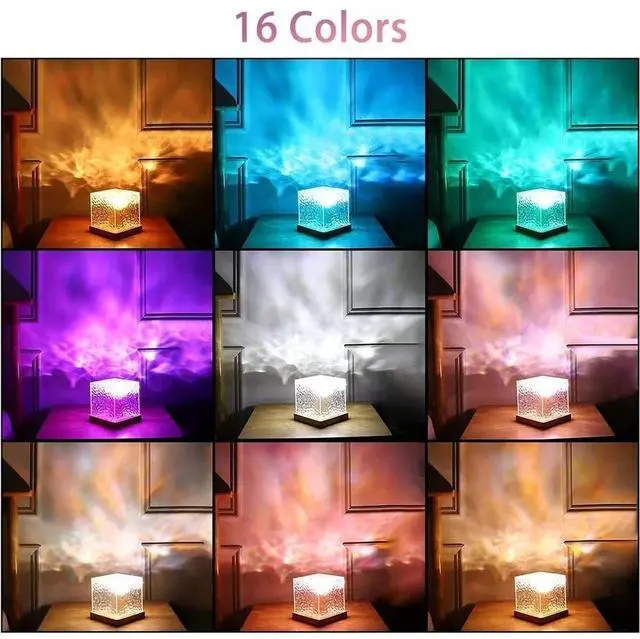 Alt view image 6 of 7 - 16 Colors LED Night Light Ocean Wave Projector Lamp Aurora Bedroom Decoration