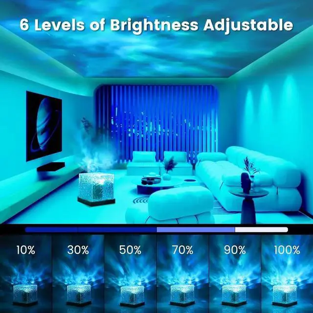 Alt view image 5 of 7 - 16 Colors LED Night Light Ocean Wave Projector Lamp Aurora Bedroom Decoration