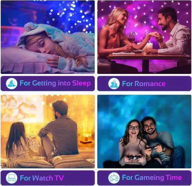 Alt view image 7 of 7 - 16 Colors LED Night Light Ocean Wave Projector Lamp Aurora Bedroom Decoration