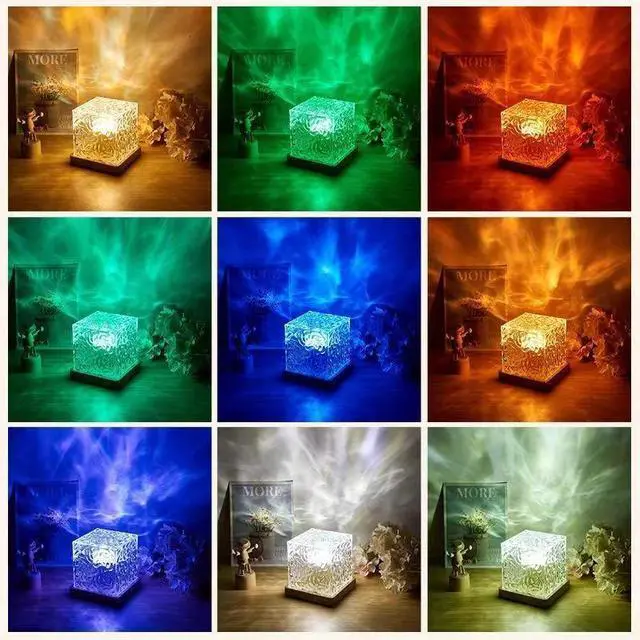 Alt view image 5 of 7 - Ocean Wave Projector Lamp Aurora LED Night Light Bedroom 16 Colors with Remote
