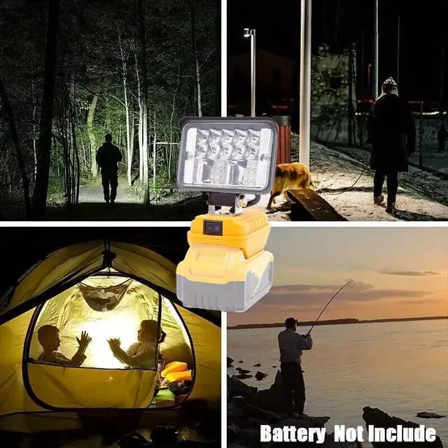 Alt view image 6 of 7 - Cordless LED Work Light for Dewalt 20V Battery with Dual USB Ports Flood Light