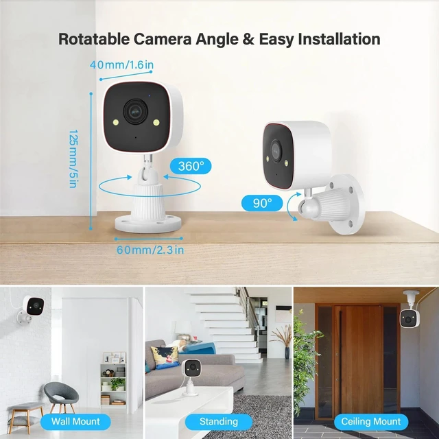 Alt view image 3 of 7 - 3MP WiFi Wireless Indoor Home Security Camera Night Vision Baby Pet Monitor