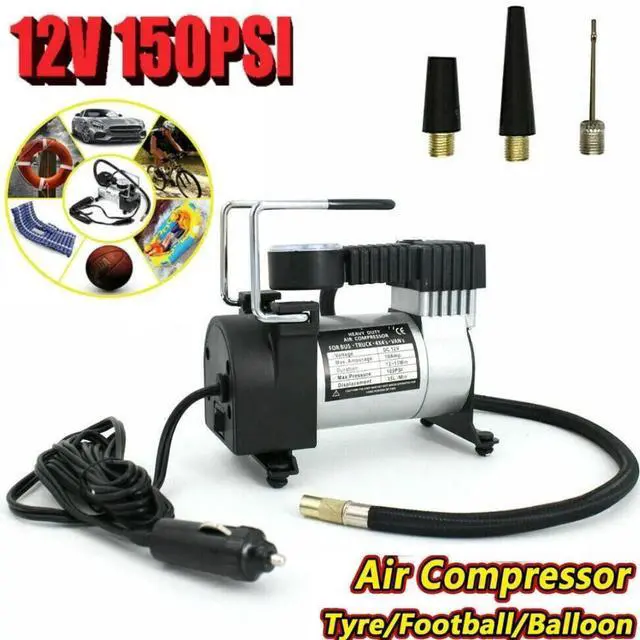 Alt view image 5 of 7 - Heavy Duty 12V Portable 150PSI Car Tyre Auto Tire Inflator Pump Air Compressor