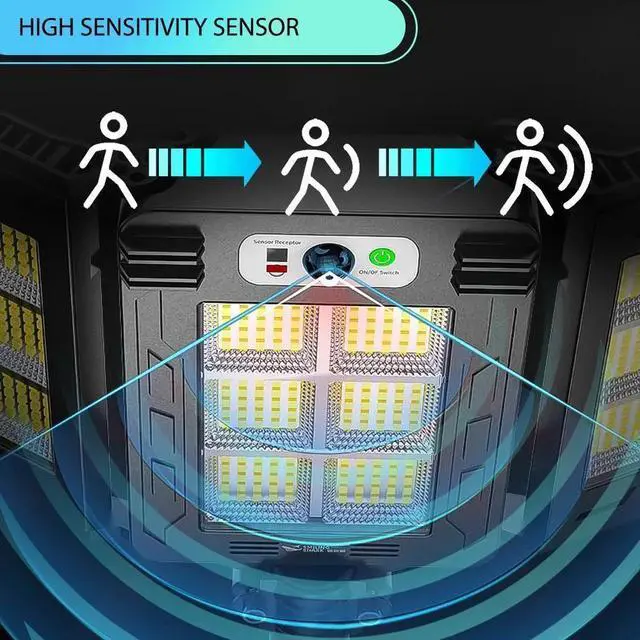 Alt view image 2 of 7 - Outdoor Solar Street Light Motion Sensor Lamp Commercial Dusk To Dawn Road Lamp