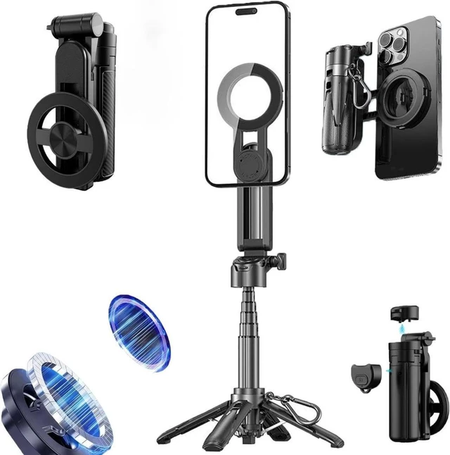 Main image of 4 in 1 Multifunctional Magnetic Selfie Stick Tripod Remote for Travel Vlogging