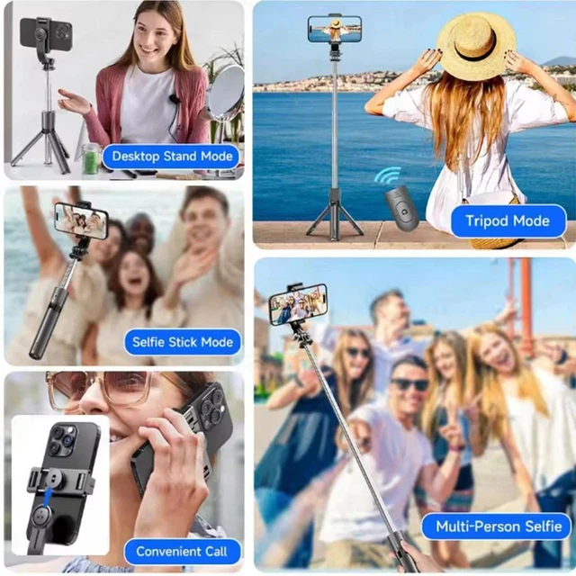 Alt view image 7 of 7 - Phone Selfie Stick Travel Tripod Wireless Remote Extendable for iPhone/Android