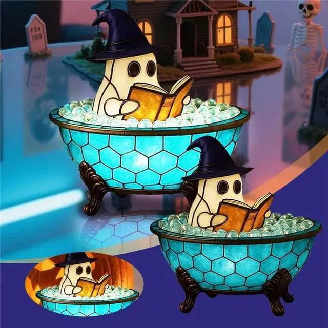 Alt view image 2 of 6 - Ghost Bathtub Bubble Bath Lamp Halloween Night Light Cute Led For Bathroom Decor