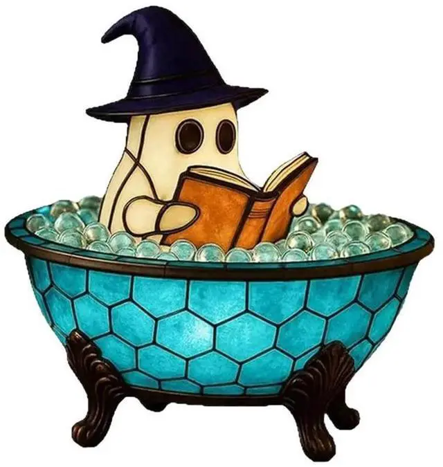 Alt view image 6 of 6 - Ghost Bathtub Bubble Bath Lamp Halloween Night Light Cute Led For Bathroom Decor