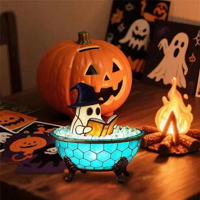 Alt view image 5 of 6 - Ghost Bathtub Bubble Bath Lamp Halloween Night Light Cute Led For Bathroom Decor