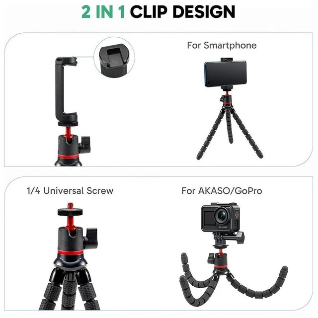 Alt view image 2 of 7 - 360 Rotation Flexible Octopus Tripod for Smartphone/DSLR/Sports Action Camera US