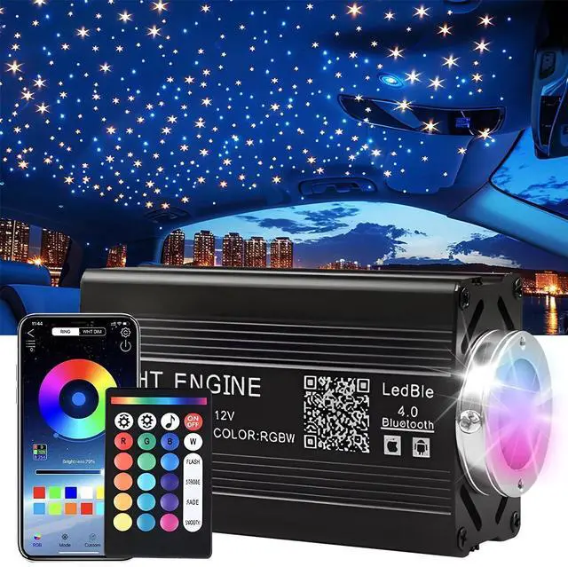 Main image of 1000PCS Twinkle Meteor Fiber Optic Star Lights for Car APP & Remote Control