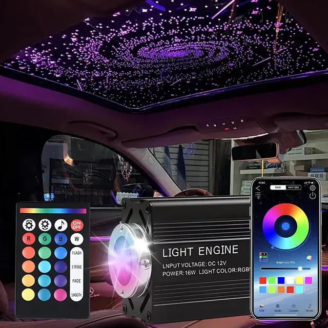 Alt view image 4 of 7 - 1000PCS Twinkle Meteor Fiber Optic Star Lights for Car APP & Remote Control