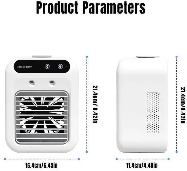 Alt view image 2 of 7 - Portable Air Conditioner Rechargeable Mini AC Cooling Fan 2 Speed Spray
