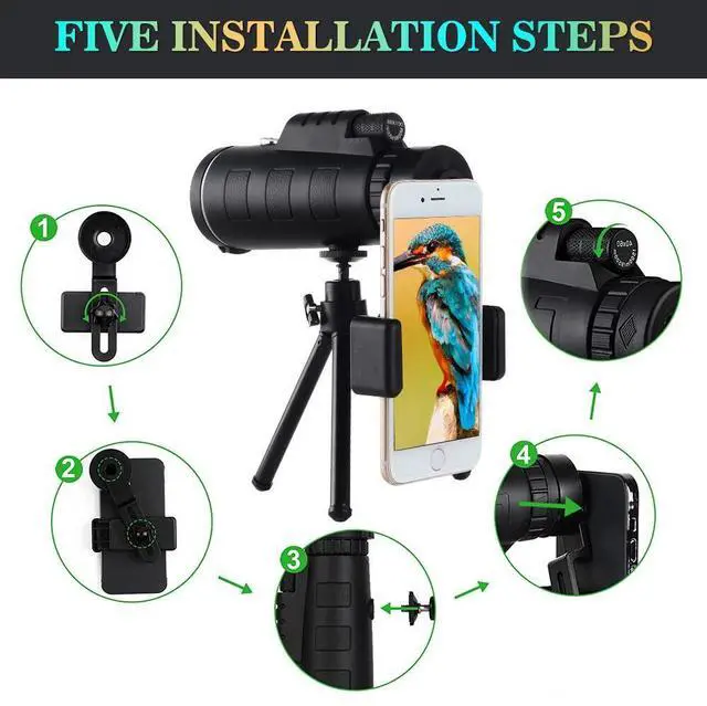 Alt view image 5 of 7 - HD Zoom Monocular Starscope Monocular Telescope BAK4 Outdoor Day / Night Vision