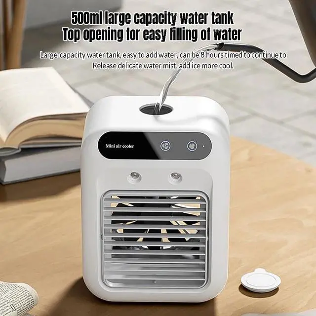 Alt view image 6 of 7 - Portable Air Conditioner Rechargeable Mini AC Cooling Fan 2 Speed Spray