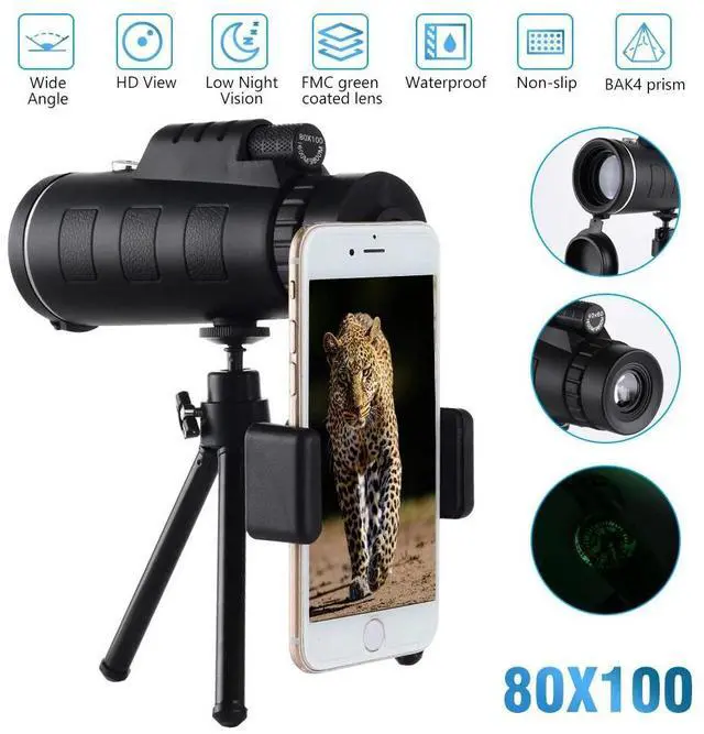 Alt view image 7 of 7 - HD Zoom Monocular Starscope Monocular Telescope BAK4 Outdoor Day / Night Vision