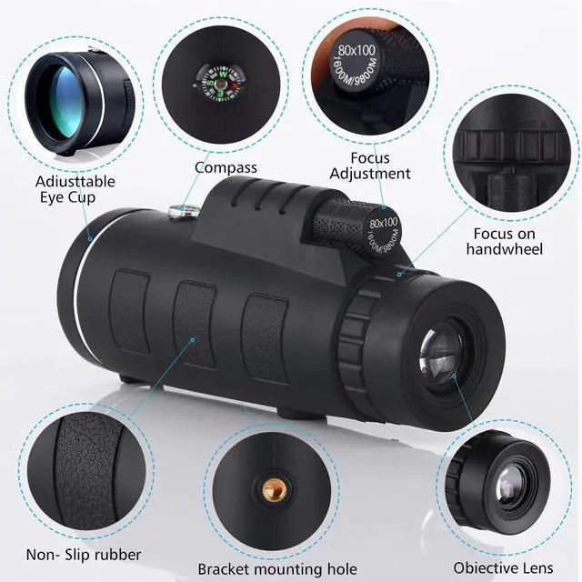 Alt view image 2 of 7 - HD Zoom Monocular Starscope Monocular Telescope BAK4 Outdoor Day / Night Vision
