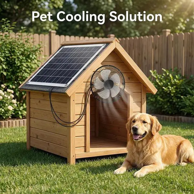 Alt view image 5 of 7 - 60W Solar Rechargeable Dual-Use Table Fan/Floor Fan For Outdoor Greenhouse